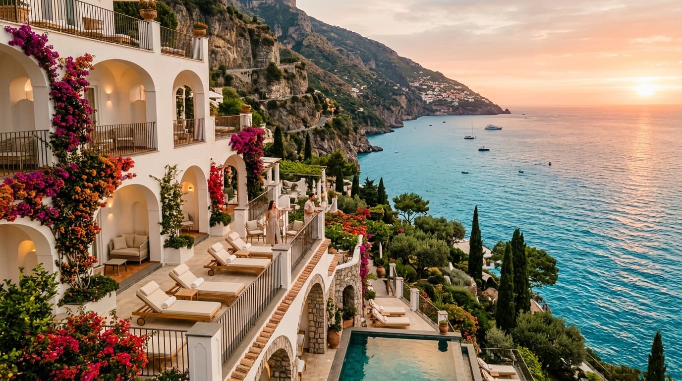 The Aurélian luxury boutique hotel cliffside terraces in Positano