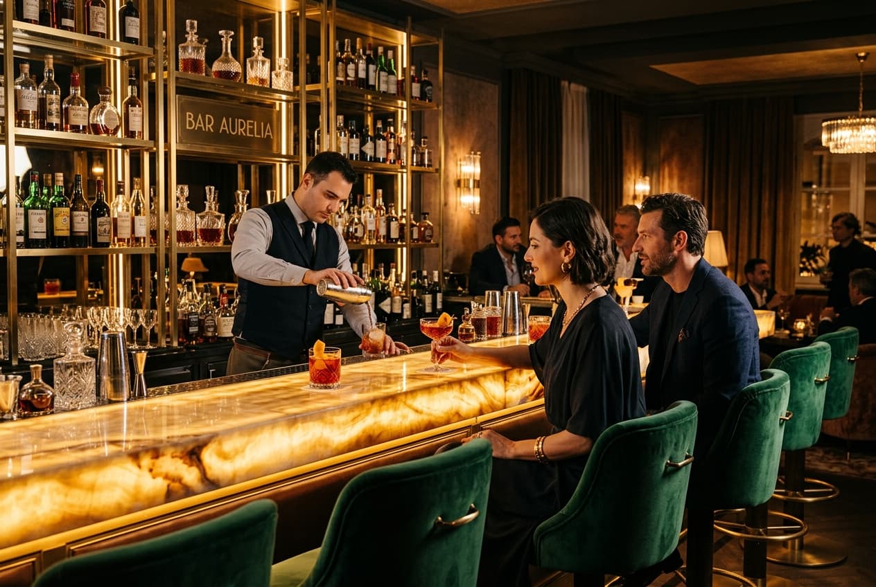 Bar Aurelia Backlit Onyx Counter